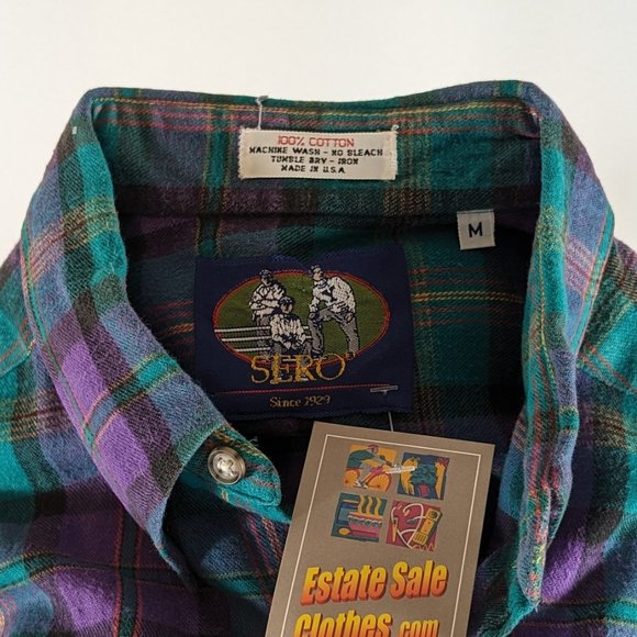 โSOLD!โ Sero Vintage Purple Plaid Shirt - Picture 3 of 3